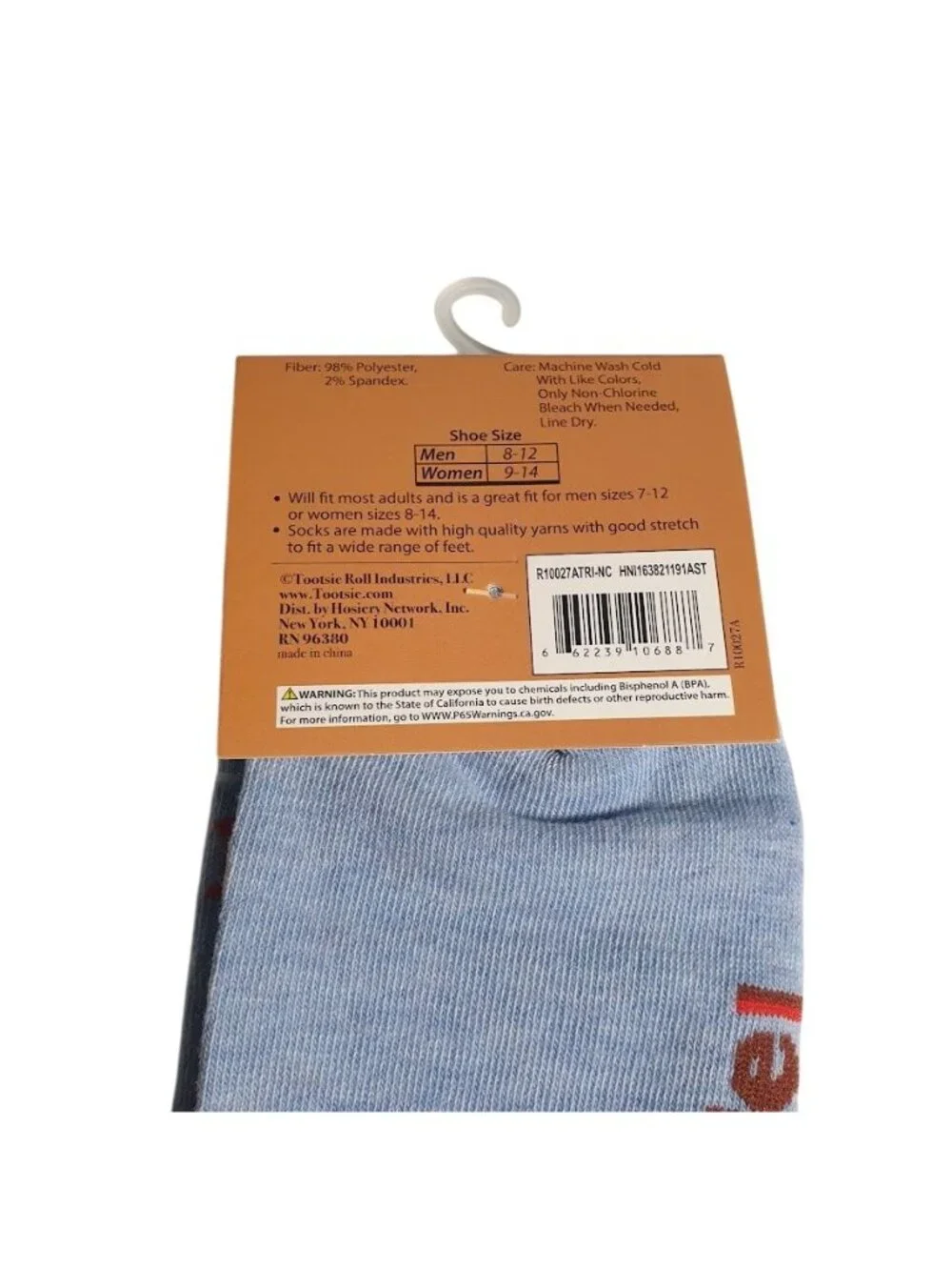 Tootsie Roll Crew Socks Life Of Party Blue Sprinkles Fun Novelty One Size Unisex